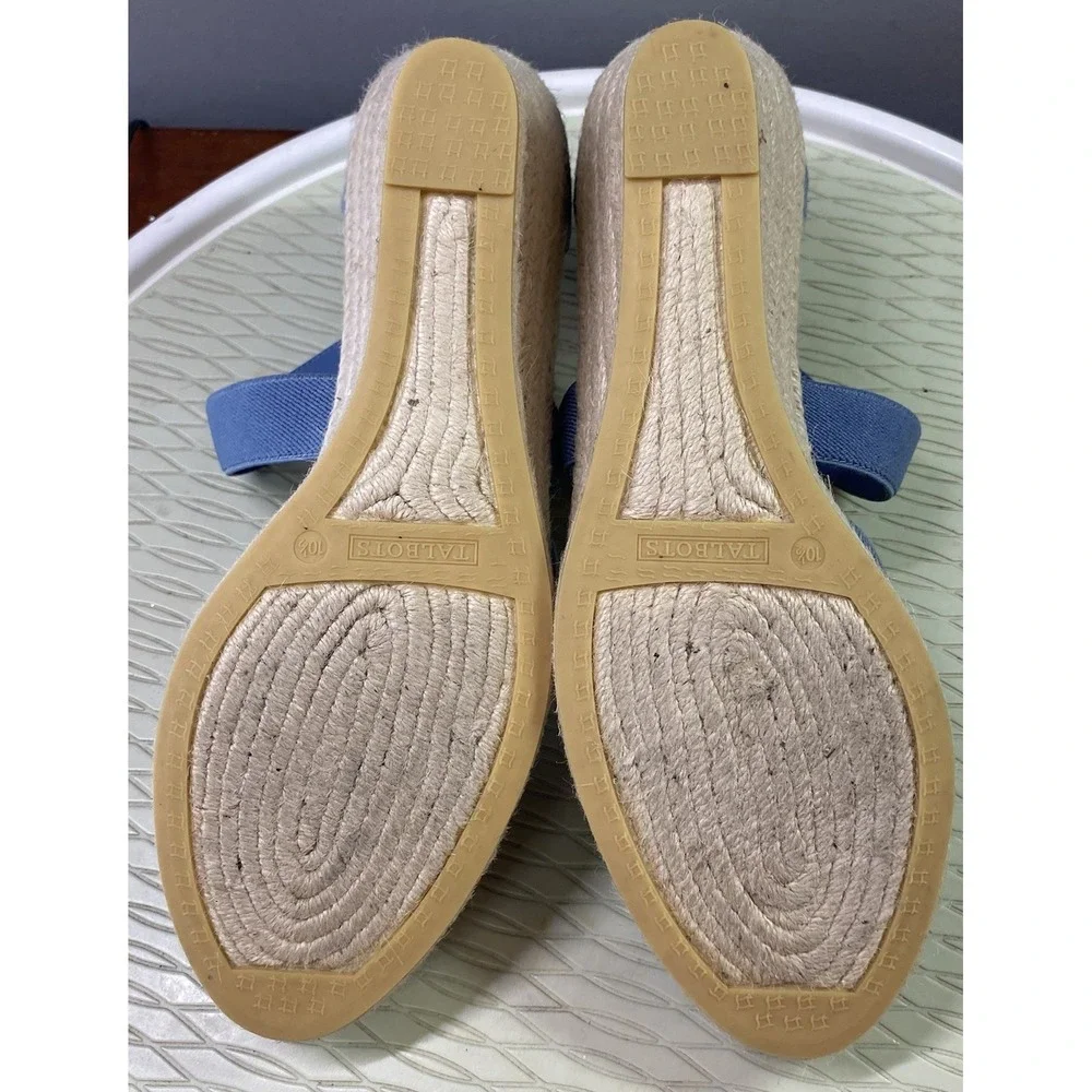 Talbots Lynsday Espadrilles Wedges Cotton Canvas Light Denim Blue‎ EUC 10.5M